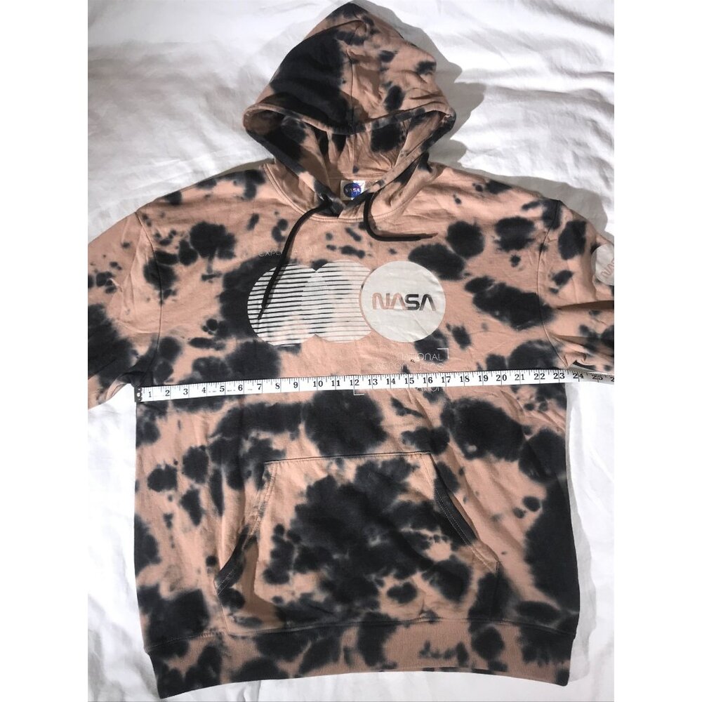 NASA Men's Unisex Tan & Black Tie-Dye Exploration NASA Logo Drawstring Hoodie XL - Picture 5 of 8